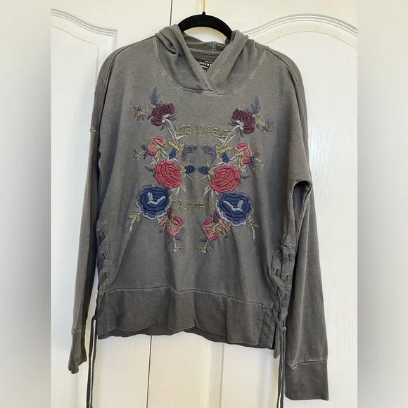 Lucky Brand Dark Gray Floral Hoodie - Picture 4 of 8